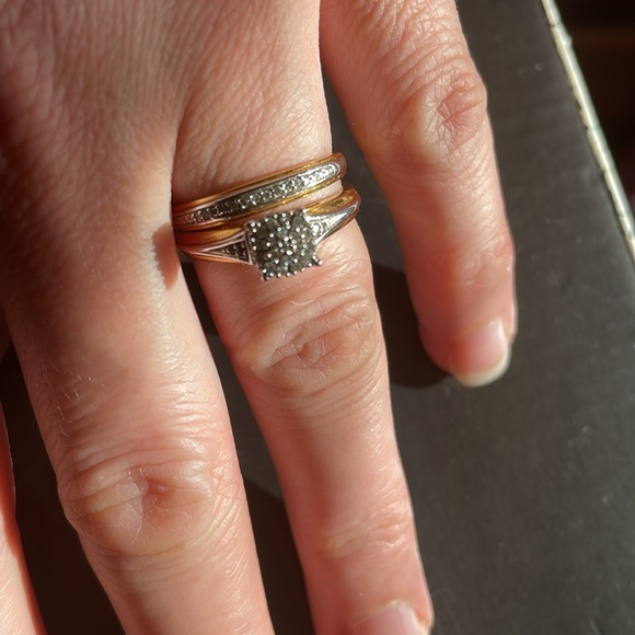 Wedding trio set rings women’s size 7 men’s size 10 - Picture 4 of 6